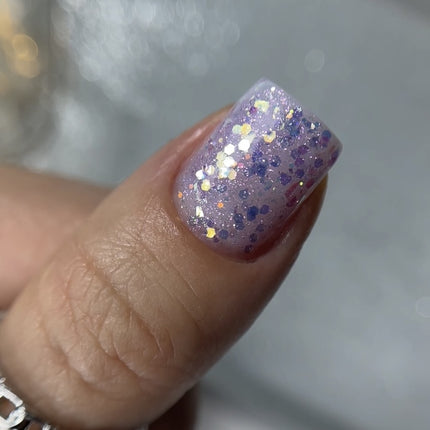 NAILSOFTHENIGHT Brokat gel 01 — design gel with multi-colored brocade and glitter for nails, 5 gm