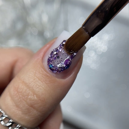 NAILSOFTHENIGHT Dream gel 03 — design gel with incredible hexagons of different sizes and nail glitter, 5 gm