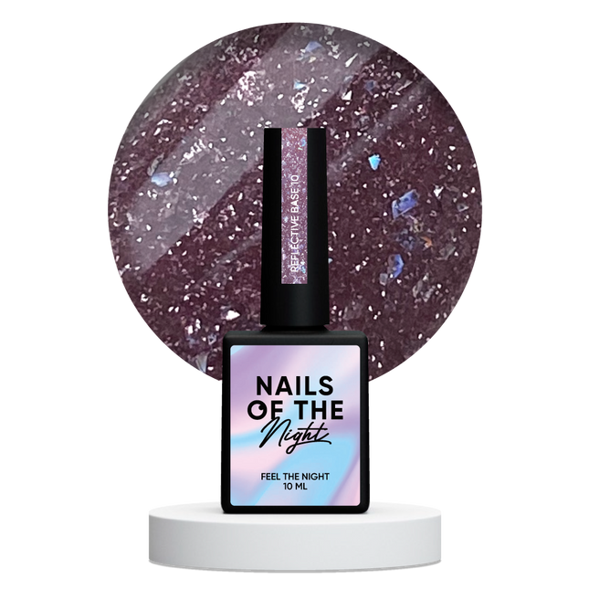 NAILSOFTHENIGHT Reflective base 10 — camouflage reflective base with shimmer, 10 ml