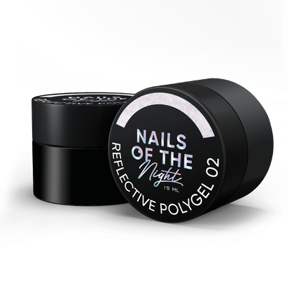 NAILSOFTHENIGHT Reflective Polygel 02 - pale pink liquid reflective polygel of a new formula for nails, 15 ml