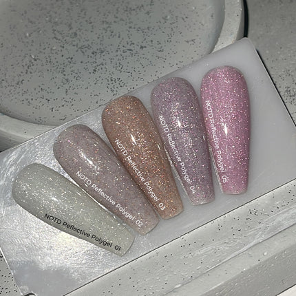 NAILSOFTHENIGHT Reflective Polygel 04 — purple liquid reflective polygel of a new formula for nails, 15 ml