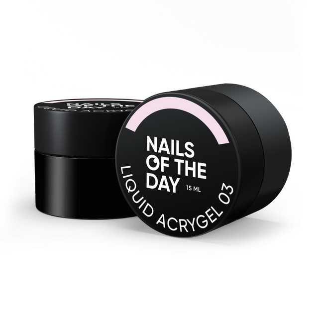NAILSOFTHEDAY Liquid Acrygel 03 — light pink liquid acrygel of a new formula for nails, 15 ml