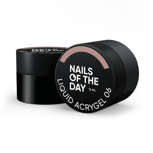 NAILSOFTHEDAY Liquid Acrygel 06 — warm nude liquid acrygel of a new formula for nails, 15 ml