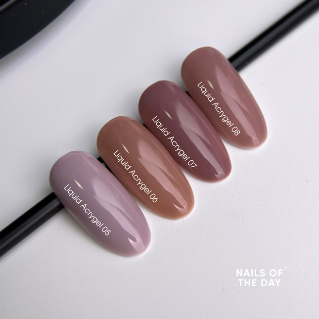 NAILSOFTHEDAY Liquid Acrygel 08 — dusty nude liquid acrygel of a new formula for nails, 15 ml
