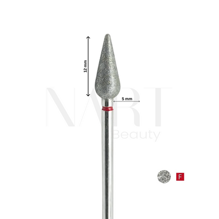 Diamond Nail Drill Bit, Cone Red, 5x12 mm