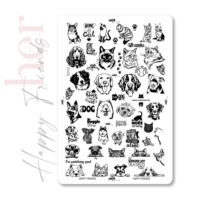 Stamping Plate HAPPY FRIENDS - HER