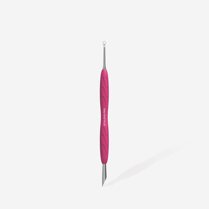 Manicure pusher Gummy with silicone handle UNIQ 11 TYPE 2 (beveled and loop pusher)-PQ11/2