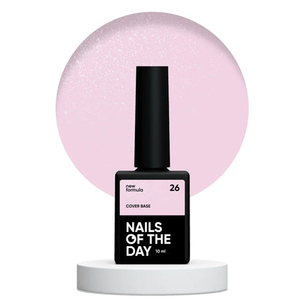 NAILSOFTHEDAY Cover base shimmer 26 - camouflage soft pink shimmer base , 10 ml