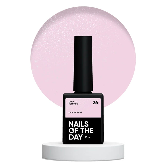NAILSOFTHEDAY Cover base shimmer 26 - camouflage soft pink shimmer base , 10 ml