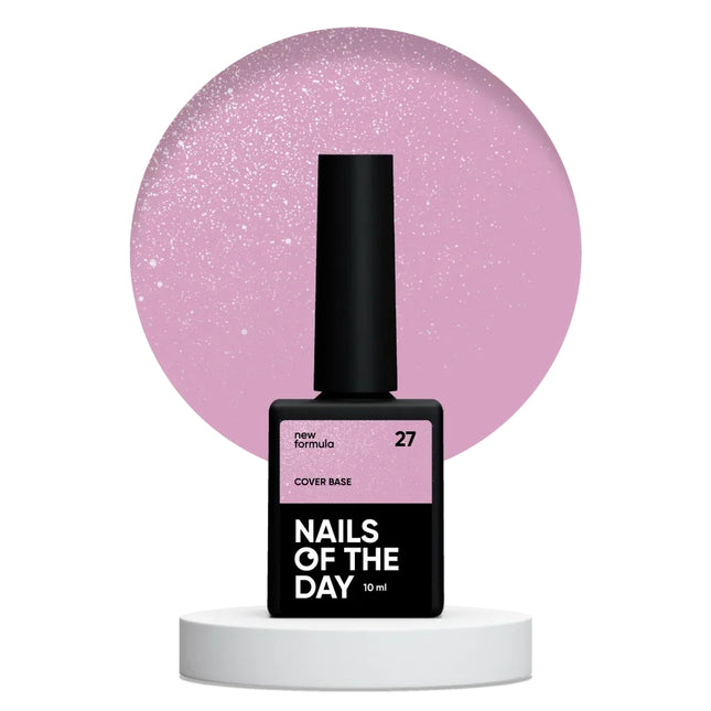 NAILSOFTHEDAY Cover base shimmer 27 - camouflage deep pink shimmer base , 10 ml