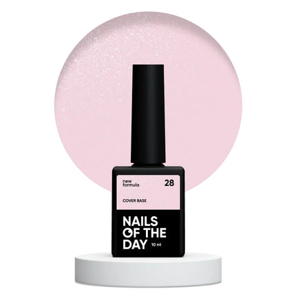 NAILSOFTHEDAY Cover base shimmer 28 - camouflage translucent powder pink shimmer base , 10 ml