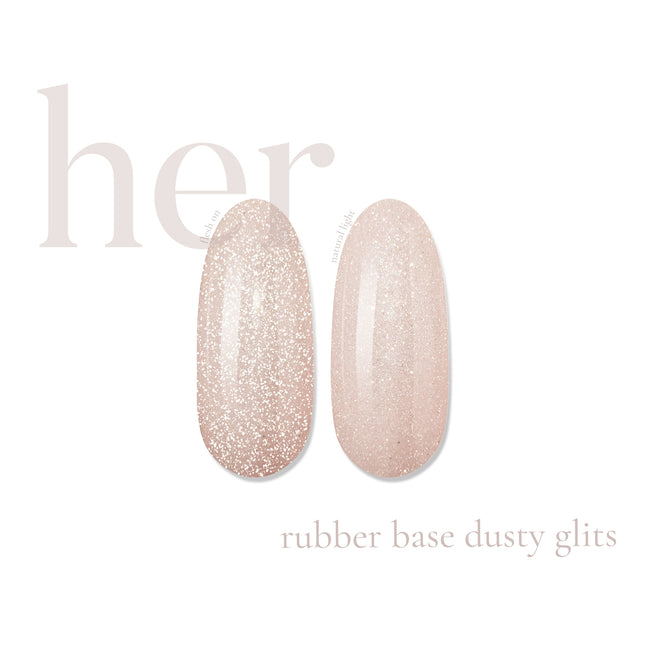Rubber Base GOLD GLITS, 12ml, HER