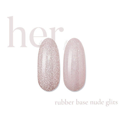 Rubber Base NUDE GLITS, 12ml, HER