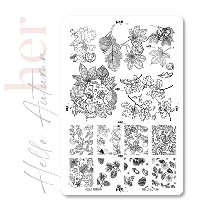Stamping Plate Hello Autumn - HER