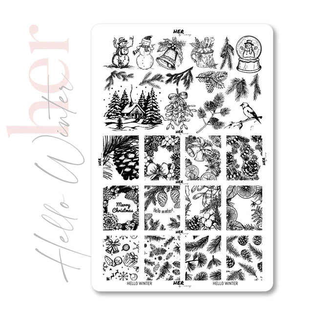 Stamping Plate Hello Winter - HER
