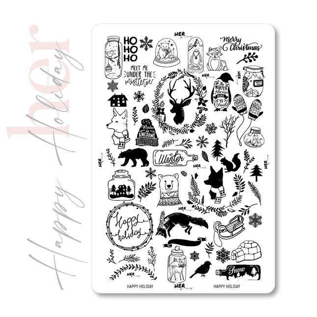 Stamping Plate Happy Holiday - HER