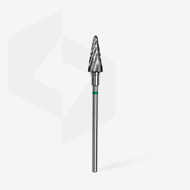 Staleks Carbide nail drill bit cone green EXPERT head diameter 6 mm / working part 14 mm