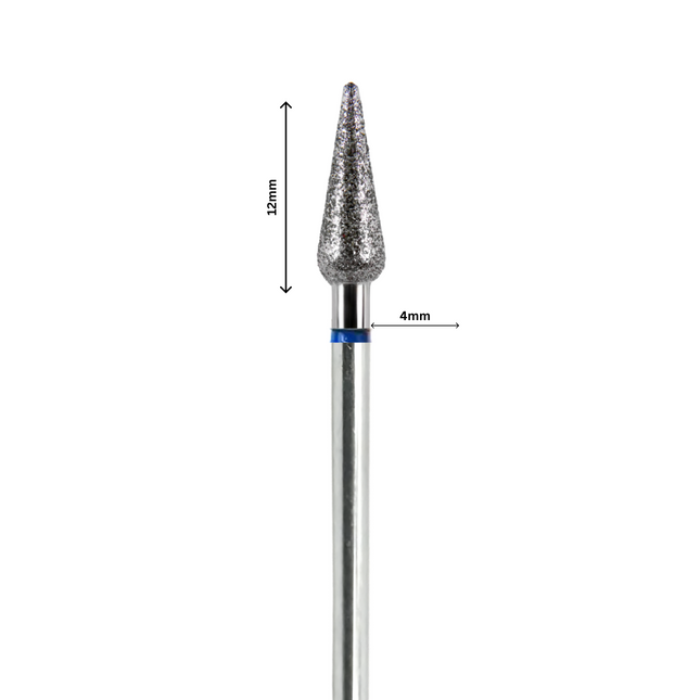 Diamond Nail Drill Bit, Cone Blue, 4x12 mm