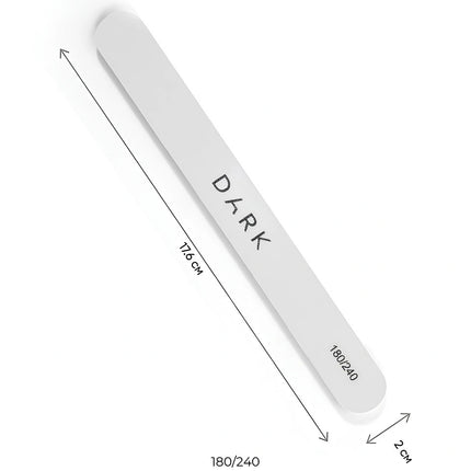 DARK nail file set - semicircle on foam white, 25 pcs (180/240 grit)