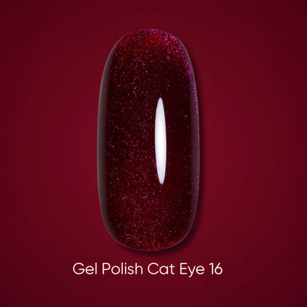 Dark gel polish Cat Eye 16, 6 ml