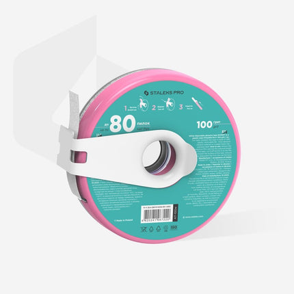 Staleks Disposable white abrasive tape EXPERT 100 grit in a plastic case