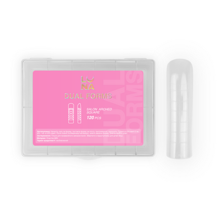 Lunamoon Dual Nail Forms Salon Arched Square, 120pcs