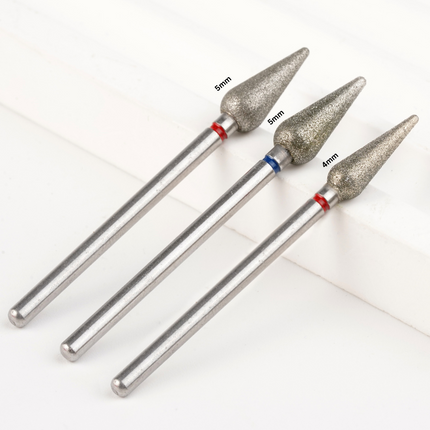 Diamond Nail Drill Bit, Cone Red, 4x12 mm