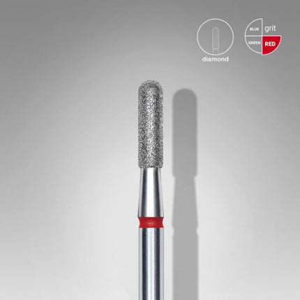 STALEKS EXPERT Carbide nail drill rounded cylinder red, head diameter 2,3 mm, working part 8 mm