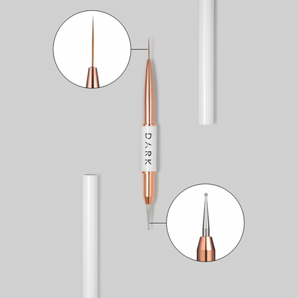 DARK Double-sided brush (13 mm liner + 1.2 mm dots) updated design