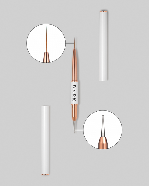DARK Double-sided brush (13 mm liner + 1.2 mm dots) updated design