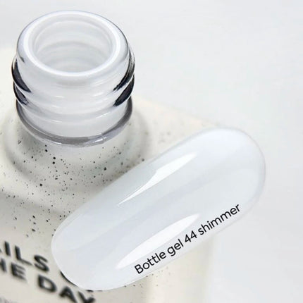 Nailsoftheday Bottle Gel 44 Shimmer- white with silver shimmer, 10ml