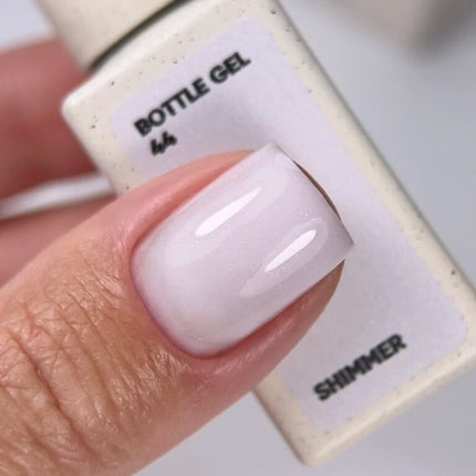Nailsoftheday Bottle Gel 44 Shimmer- white with silver shimmer, 10ml