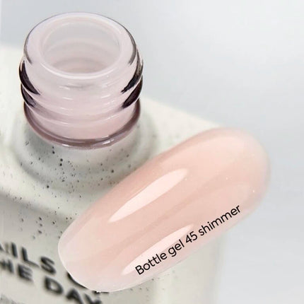 Nailsoftheday Bottle Gel 45 Shimmer- milky beige with silver shimmer, 10ml