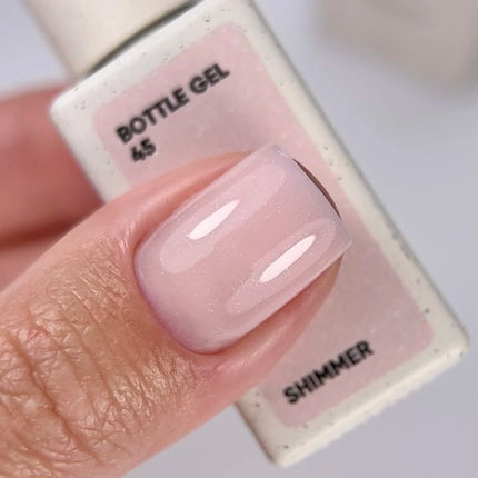 Nailsoftheday Bottle Gel 45 Shimmer- milky beige with silver shimmer, 10ml
