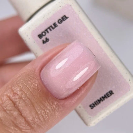 Nailsoftheday Bottle Gel 46 Shimmer-milky pink with silver shimmer , 10ml