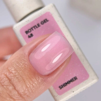 Nailsoftheday Bottle Gel 48 Shimmer-pink with silver shimmer , 10ml