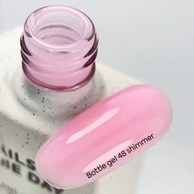Nailsoftheday Bottle Gel 48 Shimmer-pink with silver shimmer , 10ml