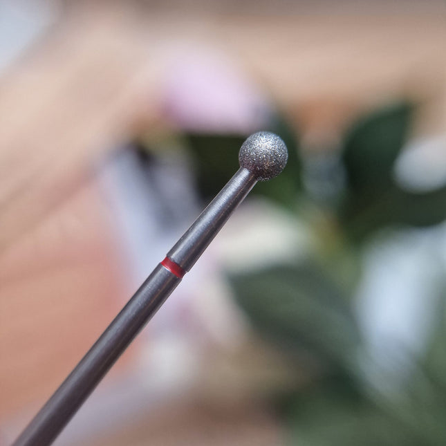 Cuticle Drill Bit, Diamond Ball Red, 5 mm
