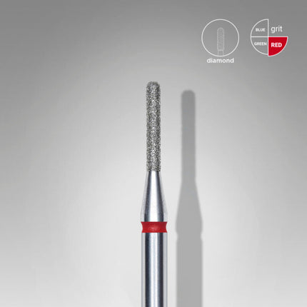 STALEKS EXPERT Carbide nail drill rounded cylinder red, head diameter 1,4 mm, working part 8 mm