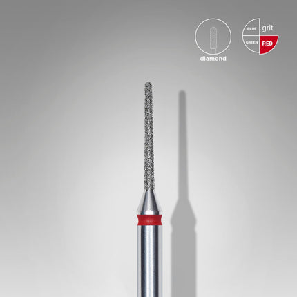 STALEKS EXPERT Carbide nail drill needle red, head diameter 1 mm, working part 10 mm