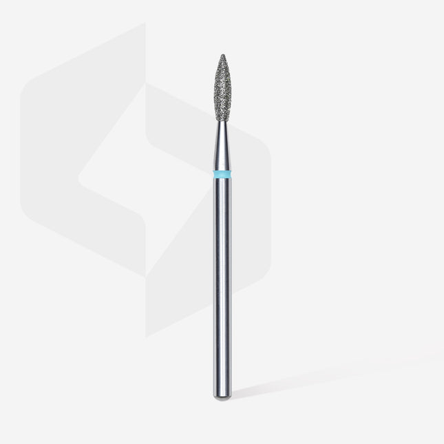 Staleks Diamond Nail Drill Bit, Pointed Flame Blue, Head Diameter 2.1 mm, Working Part 8 mm