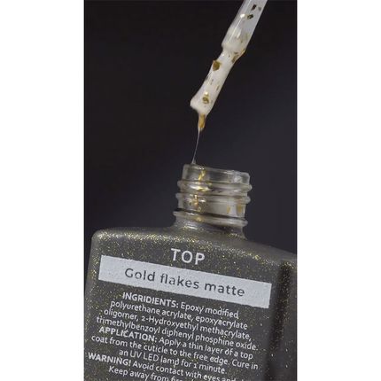 HEYLOVE (Hello) Gold Flakes Matte Top, 15 ml