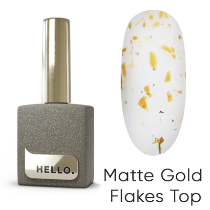 HEYLOVE (Hello) Gold Flakes Matte Top, 15 ml