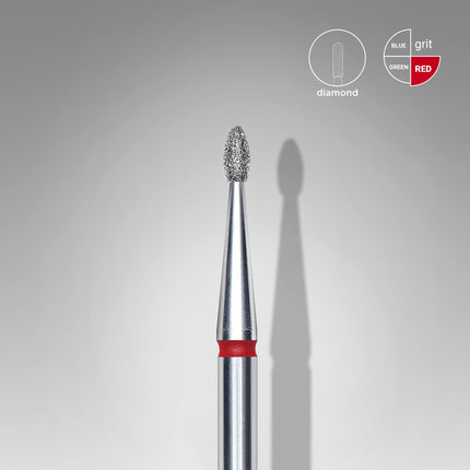 STALEKS EXPERT Carbide nail drill rounded bud red, head diameter 1,6 mm, working part 3,4 mm