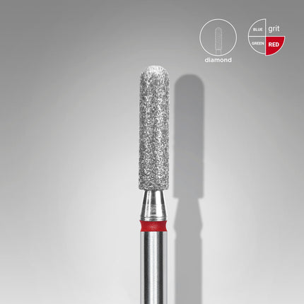 STALEKS EXPERT Carbide nail drill rounded cylinder red, head diameter 2,5 mm, working part 10 mm