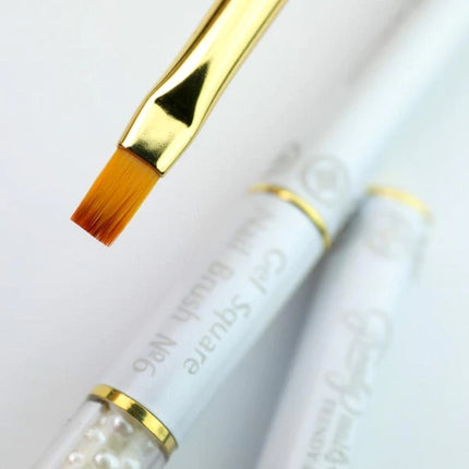 White Pearl SQUARE GEL BRUSH N°6 -Trendy Nails