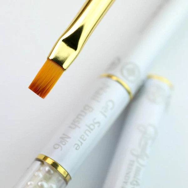 White Pearl SQUARE GEL BRUSH N°6 -Trendy Nails