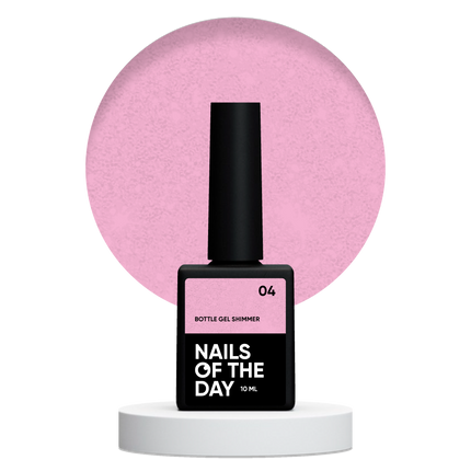 NAILSOFTHEDAY Bottle gel shimmer 04 – ultra-strong pink gel with silver shimmer, 10 ml