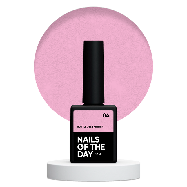 NAILSOFTHEDAY Bottle gel shimmer 04 – ultra-strong pink gel with silver shimmer, 10 ml