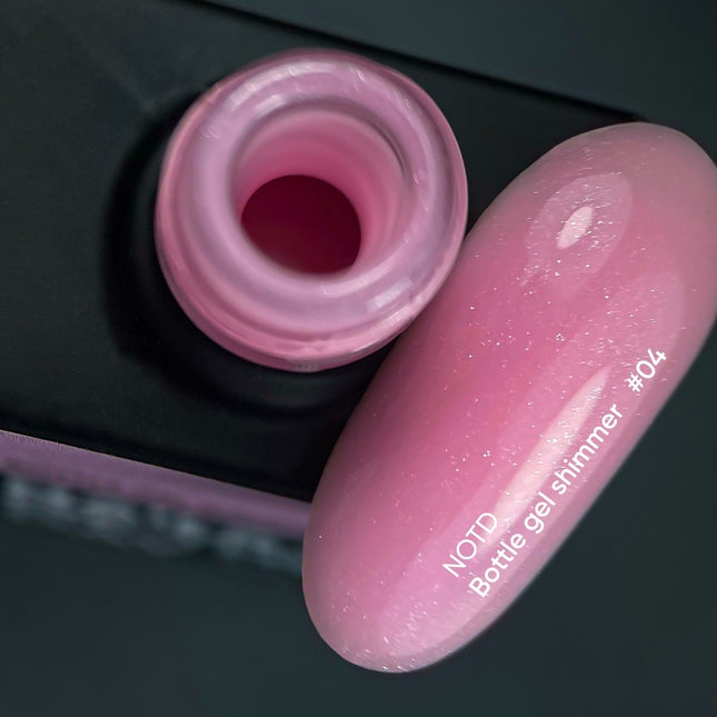 NAILSOFTHEDAY Bottle gel shimmer 04 – ultra-strong pink gel with silver shimmer, 10 ml
